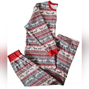 Children's Place Nordic Reindeer Print Thermal Pajama Set (XL)